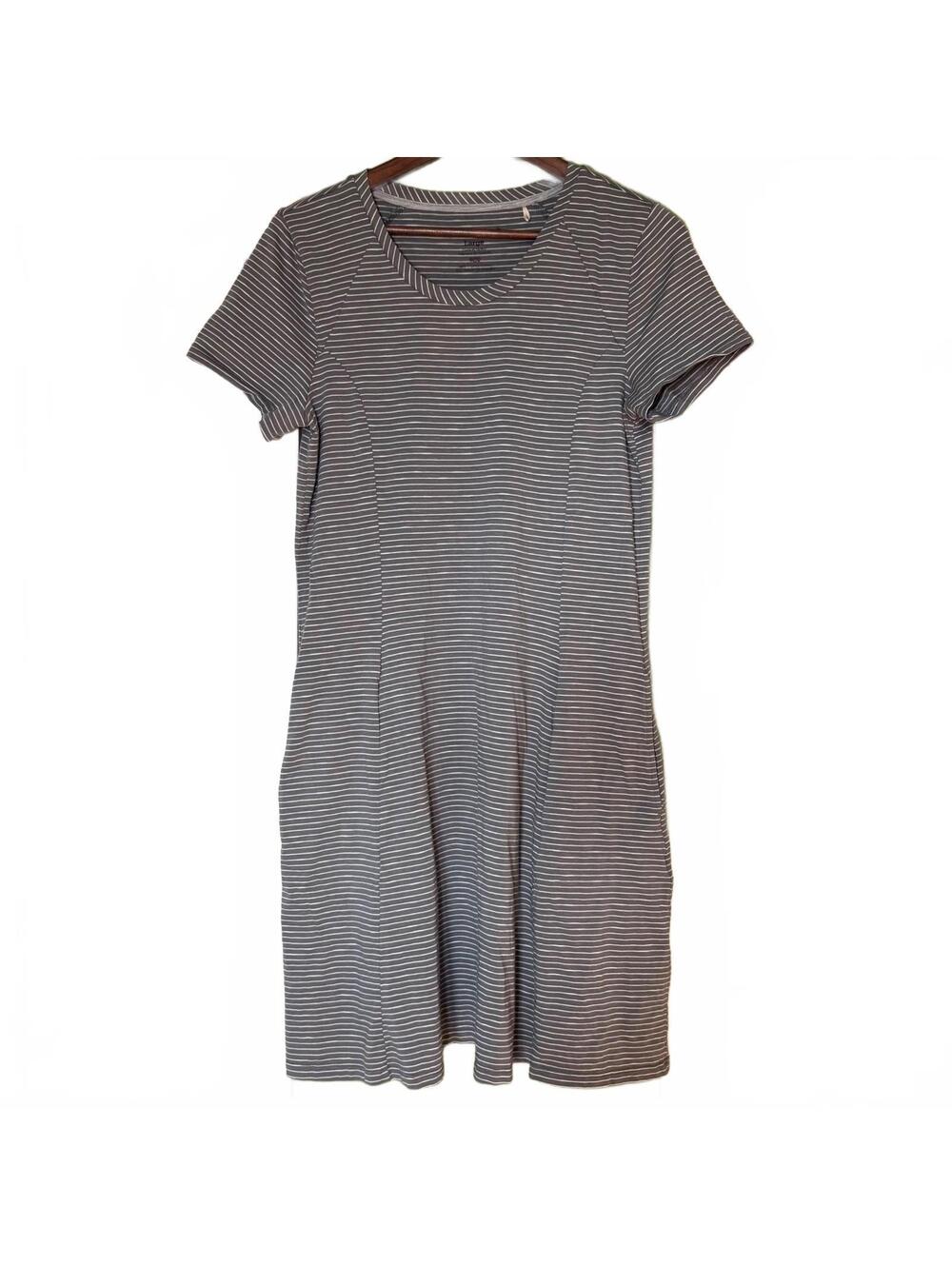 Toad&Co Large Eco Organic Cotton Blend Striped Dress Athleisure Sustainable